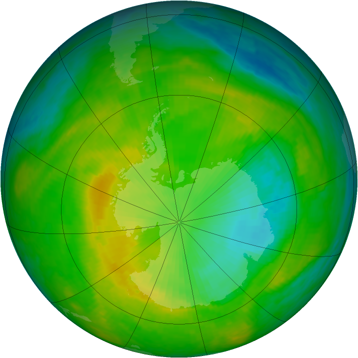 Antarctic ozone map for 29 November 1986